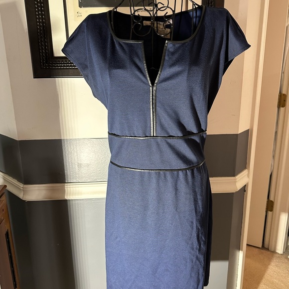 Max Studio Dresses & Skirts - Max Studio Navy Midi Dress with Black Trim
